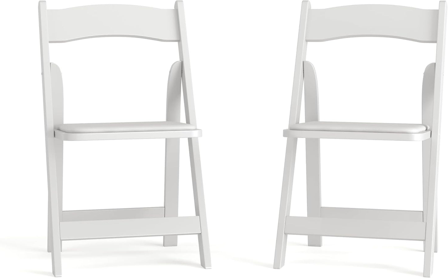 Flash Furniture Hercules Series Beechwood Folding Event Chairs with Padded Seats, Modern Wooden Folding Banquet Chairs, Set of 4, Natural