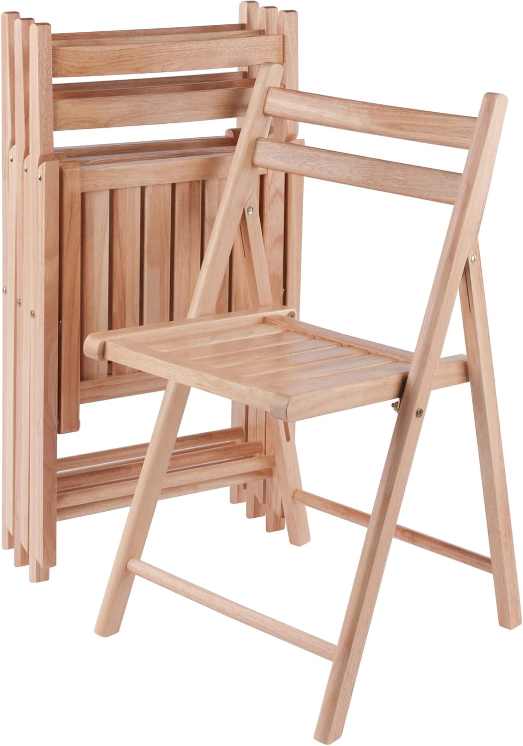 Winsome Robin Folding Chair Set, No assembly, Teak, Set of 4