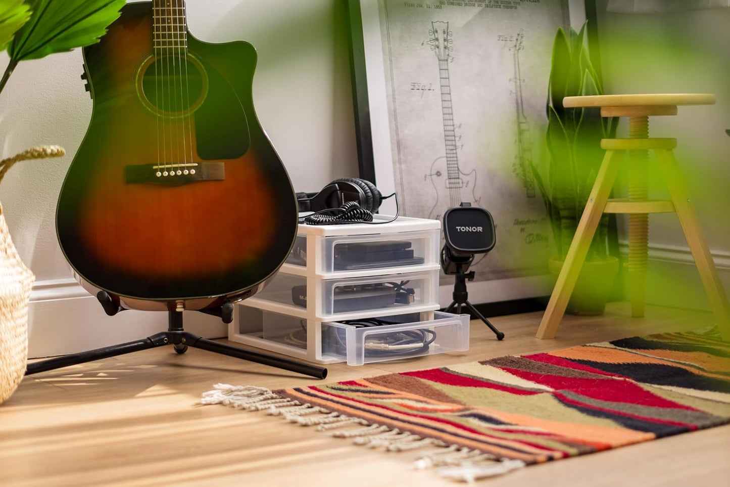 IRIS USA Plastic Stacking Desk Top 3-Drawer Storage Organizer, 2-Pack, for Makeup Vanity Nail Polish Bathroom Stationery Art Craft Supplies Kitchen Office Garage and Small Organization, Medium, White