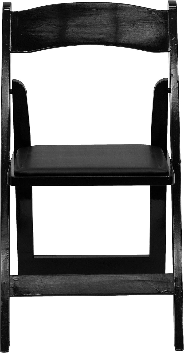 Flash Furniture Hercules Series Beechwood Folding Event Chairs with Padded Seats, Modern Wooden Folding Banquet Chairs, Set of 4, Natural