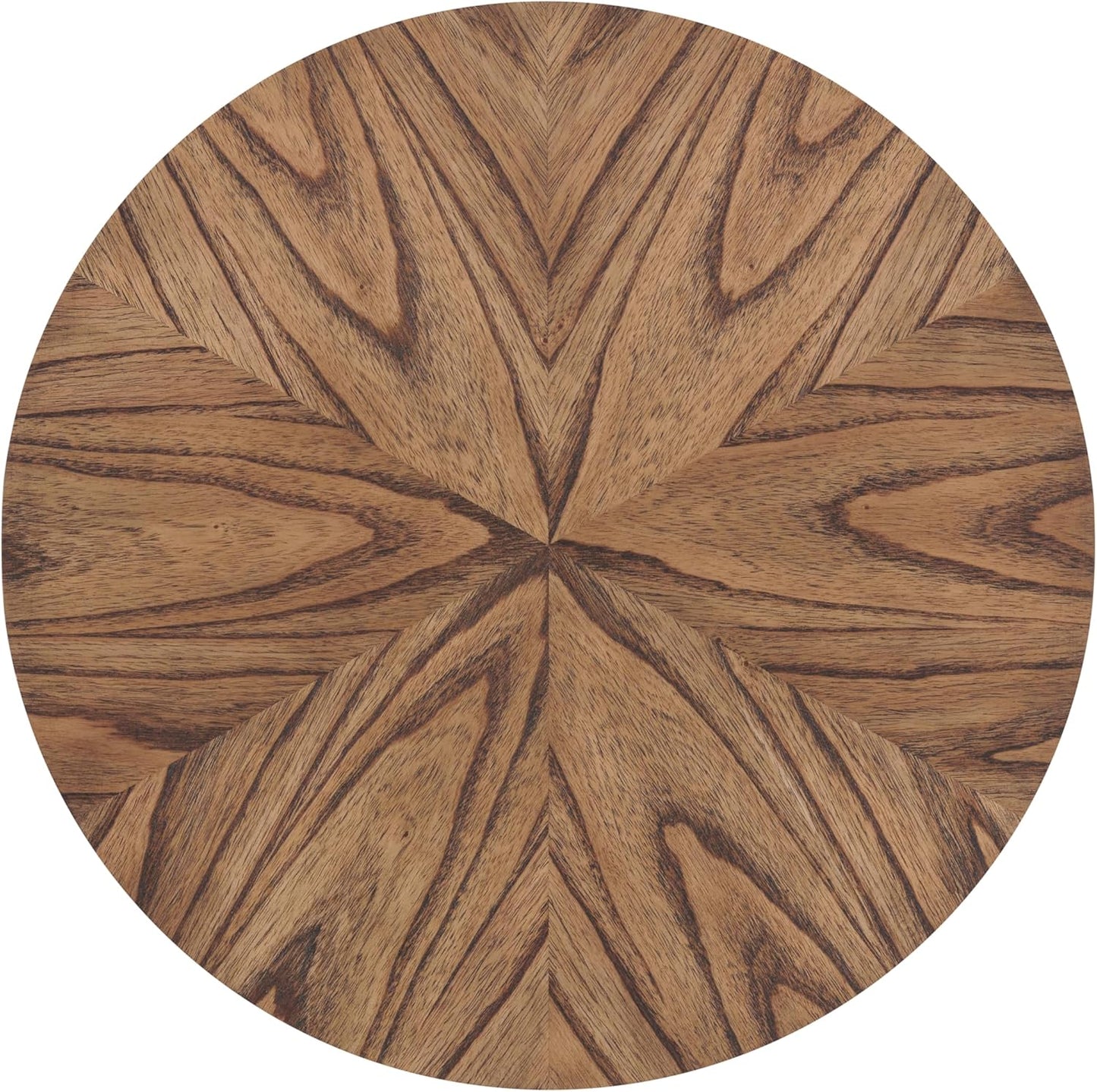 Martin Svensson Home Retro Mid-Century Modern Round Wood End Table, Solid Grain Side Table with Lower Shelf, Small Accent Table for Living Room or Nightstand. Nutmeg Brown.